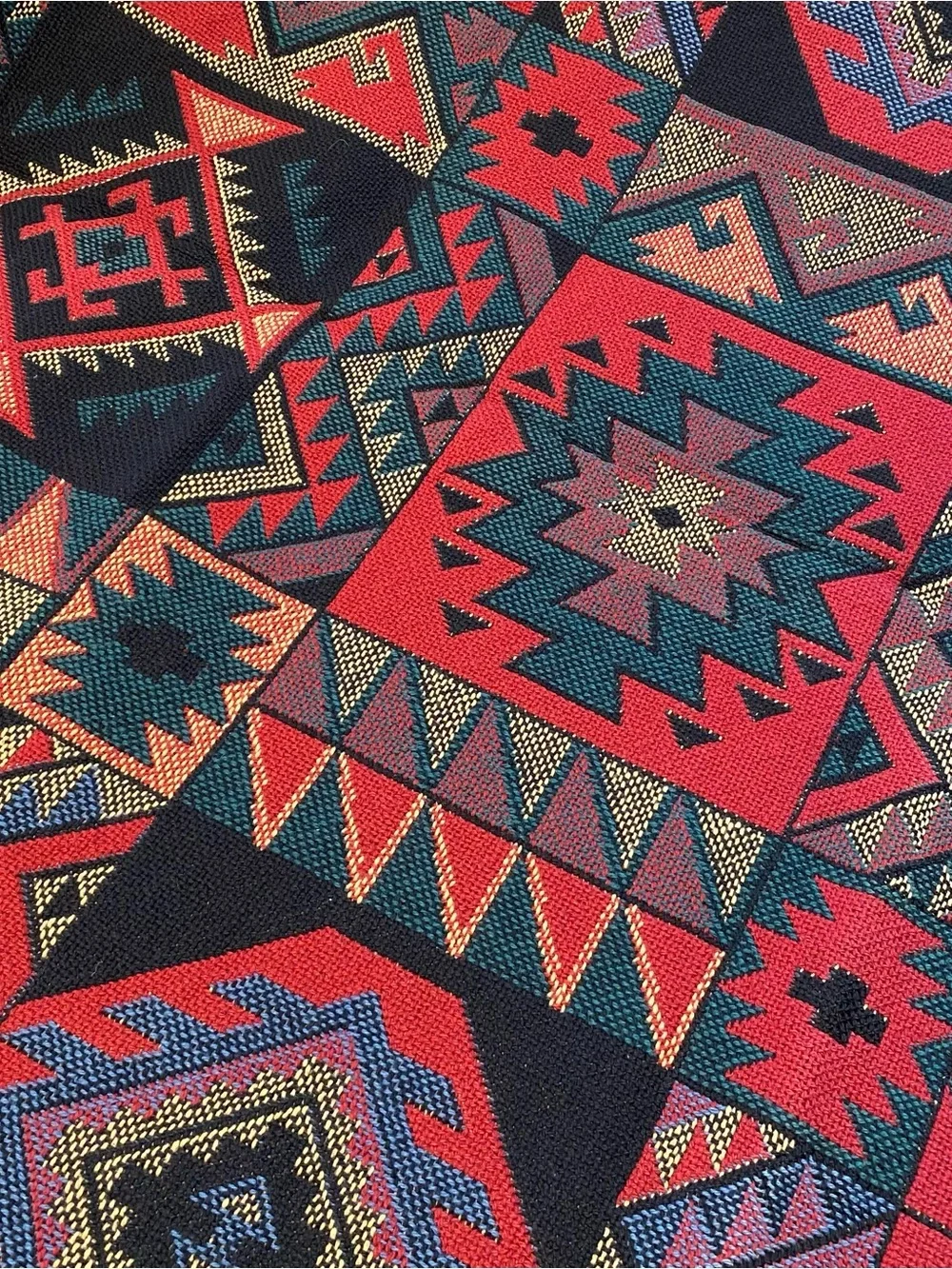 Vintage Goodwin Weavers Throw Blanket Tapestry Aztec Southwest 48”x68”